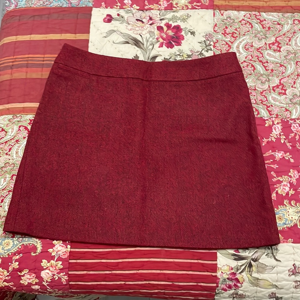 Joules Red Tweed Short Skirt. US10-12